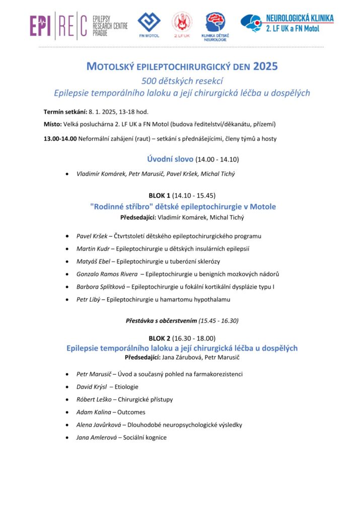 Pozvánka - Motolský epileptochirurgický den 2025