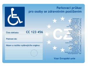Vzor parkovacího průkazu ZTP/P strana A